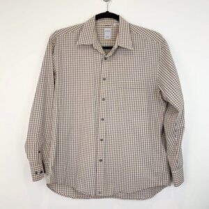 J.Crew Button-Up Shirt Size Large Cream blue navy